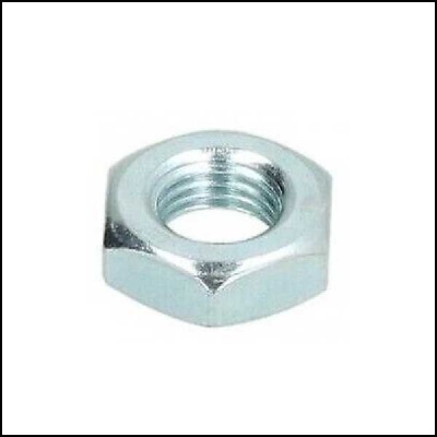 Porca metálica hexagonal prateada com rosca interna