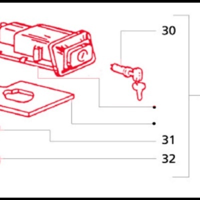 Desenho técnico de componentes mecânicos com marcações numéricas.