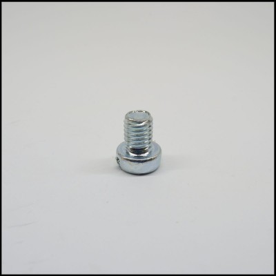 parafuso pequeno de metal cromado com cabeça arredondada