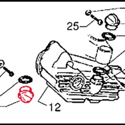 Desenho técnico de peça mecânica com parafusos e componentes numerados, incluindo os números 31 e 32 em vermelho.