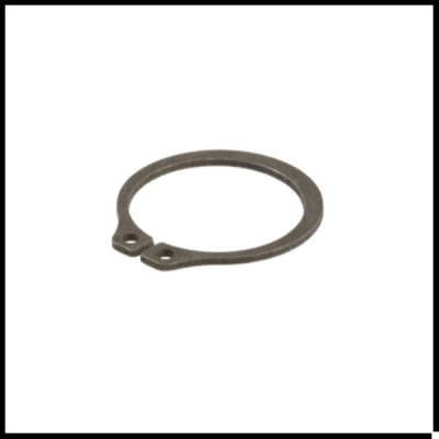 Anel de retenção metálico cinzento com extremidades perfuradas