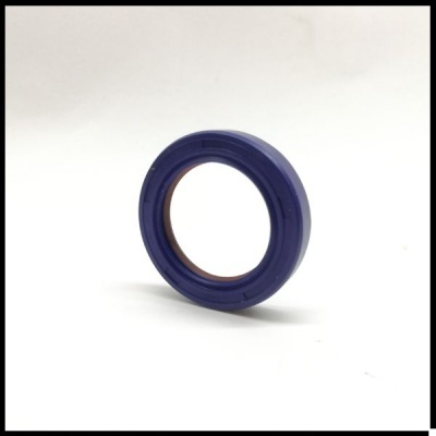 Vedante circular azul com interior castanho