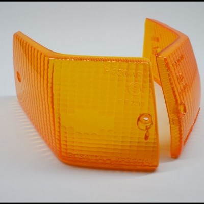 Peças de plástico laranja para luzes de automóvel com textura quadriculada