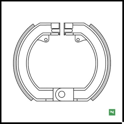 Desenho técnico a preto e branco de um dispositivo circular dividido em segmentos com fechos