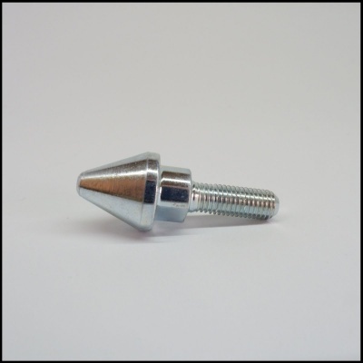 Parafuso metálico prateado com cabeça cónica