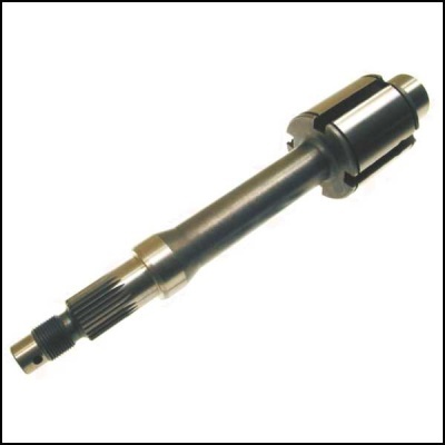 Eixo metálico preto com extremidades prateadas em fundo branco