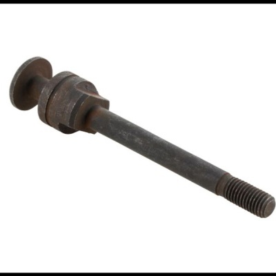 Parafuso metálico longo com rosca e cabeça plana, com ferrugem