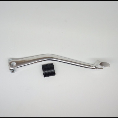 Alavanca metálica prateada com peça preta