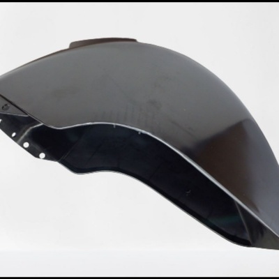 Paralama metálico preto fosco para motocicleta