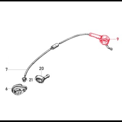 Peças mecânicas desenhadas a preto e branco com números identificadores.