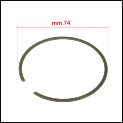 Anel elástico metálico com abertura e medida de 74 mm