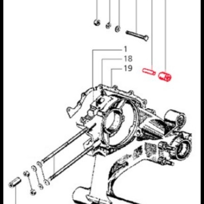 Desenho técnico de suporte metálico com parafusos e números