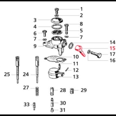 Desenho técnico de peças mecânicas numeradas para montagem