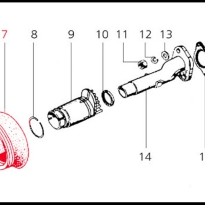 diagrama técnico de peças mecânicas numeradas