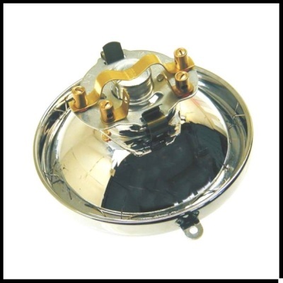 Par de faróis redondos cromados para veículo