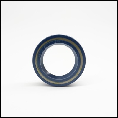 Rolamento circular azul com detalhes amarelos sobre fundo branco