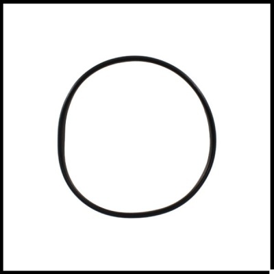 Junta oring preta redonda sobre fundo branco