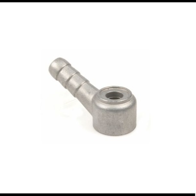 peça metálica prateada com base circular e extensão cilíndrica