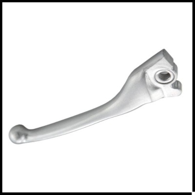 Alavanca de moto metálica prateada com buraco de fixação