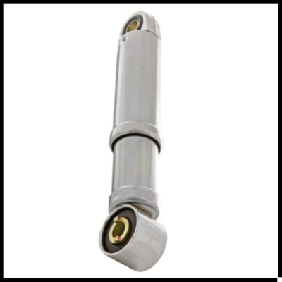 Amortecedor metálico prateado com suportes dourados