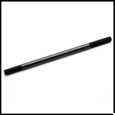 Parafuso longo metálico preto com rosca nas extremidades