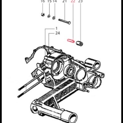 Peça mecânica com parafusos numerados em desenho técnico