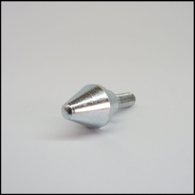 Parafuso metálico prateado com ponta cónica