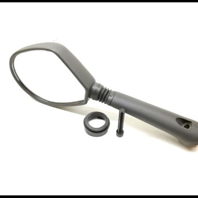 Espelho retrovisor lateral de mota preto com parafuso e arruela