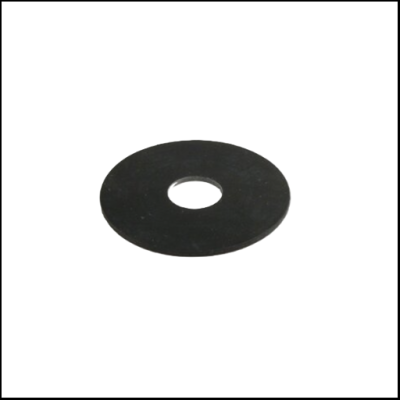 Anilha preta redonda com orifício central sobre fundo branco