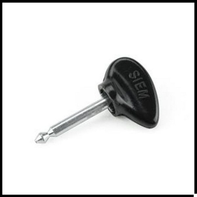 Conector de áudio jack 6,35 mm preto com inscrição SIEM