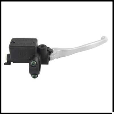 Manete de embraiagem para moto em metal prateado e plástico preto