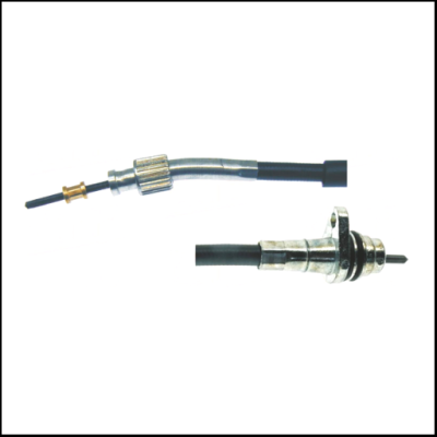 cabo mecânico metálico e borracha com porca dourada e encaixe prateado