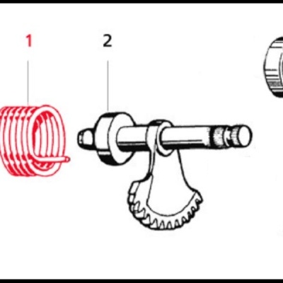 Desenho esquemático de quatro peças mecânicas numeradas de 1 a 4 em fundo branco