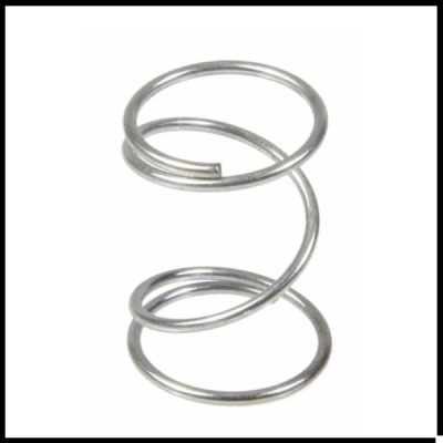 Mola metálica helicoidal prateada