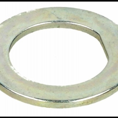 Mola de pressão metálica circular prateada com abertura irregular