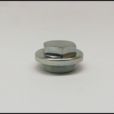 Tapa metálico prateado com rosca