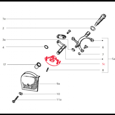 Desenho técnico de peças mecânicas enumeradas