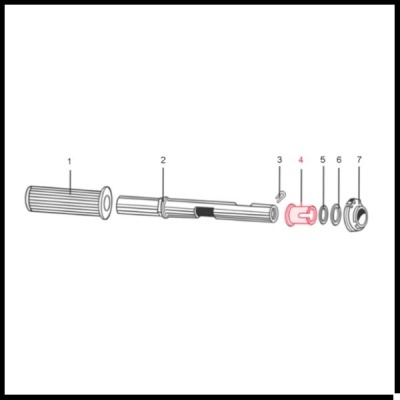 Conjunto de peças mecânicas desmontadas alinhadas