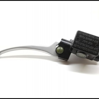 Manete de embraiagem metálica com reservatório de fluido preto