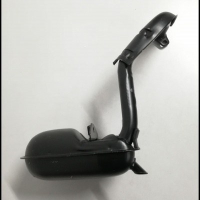 Escape de motocicleta preto em fundo branco