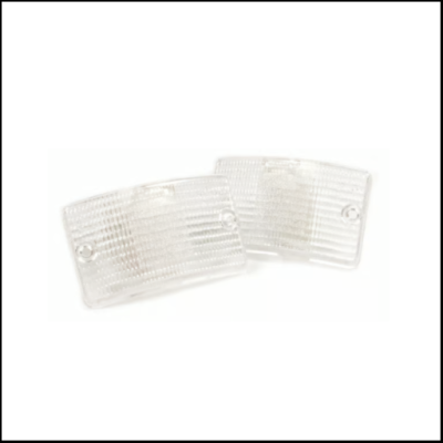 Par de lentes transparentes retangulares com dois encaixes