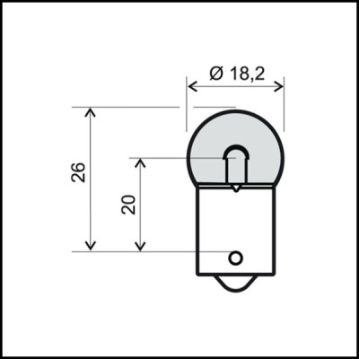 Esquema técnico de uma lâmpada com dimensões em milímetros