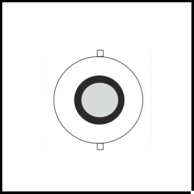 Símbolo circular com círculos concêntricos e pequenos retângulos