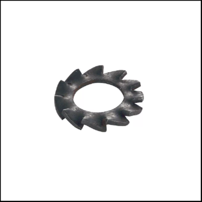 Anel dentado metálico preto com doze dentes irregulares