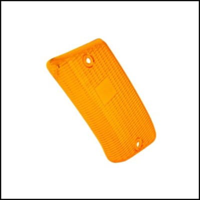 Refletor retangular laranja texturizado com orifícios de fixação