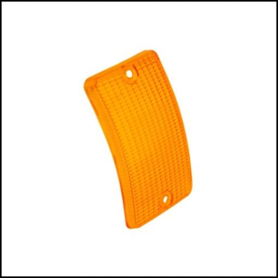 Refletor retangular laranja texturizado com dois furos de fixação