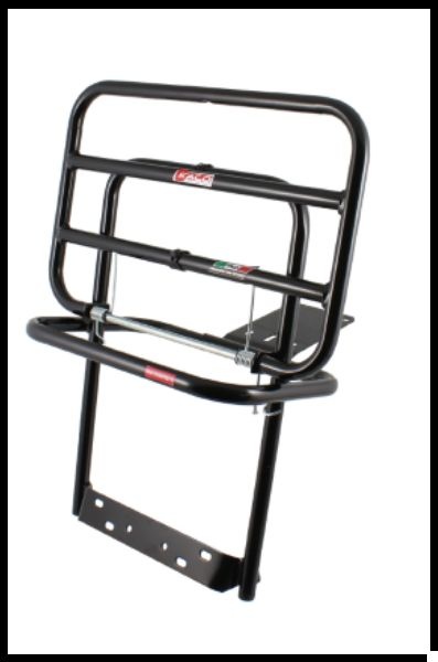 Estrutura metálica preta para montagem com etiquetas