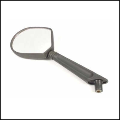 Espelho retrovisor de mota cinzento com espelho quadrangular arredondado