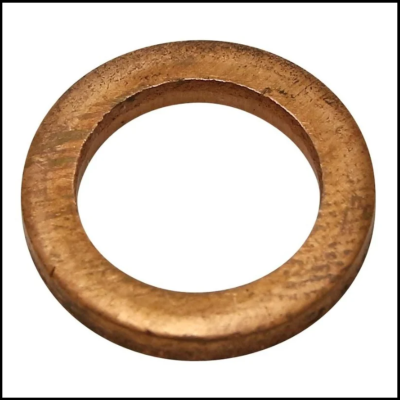 Anel de cobre arredondado com textura metálica envelhecida