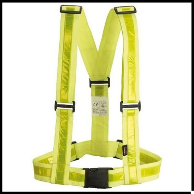 Cinta refletora de segurança amarela fluorescente com fecho preto